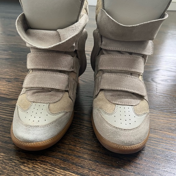 Isabel Marant Cream Bekket Sneakers - Picture 3 of 5